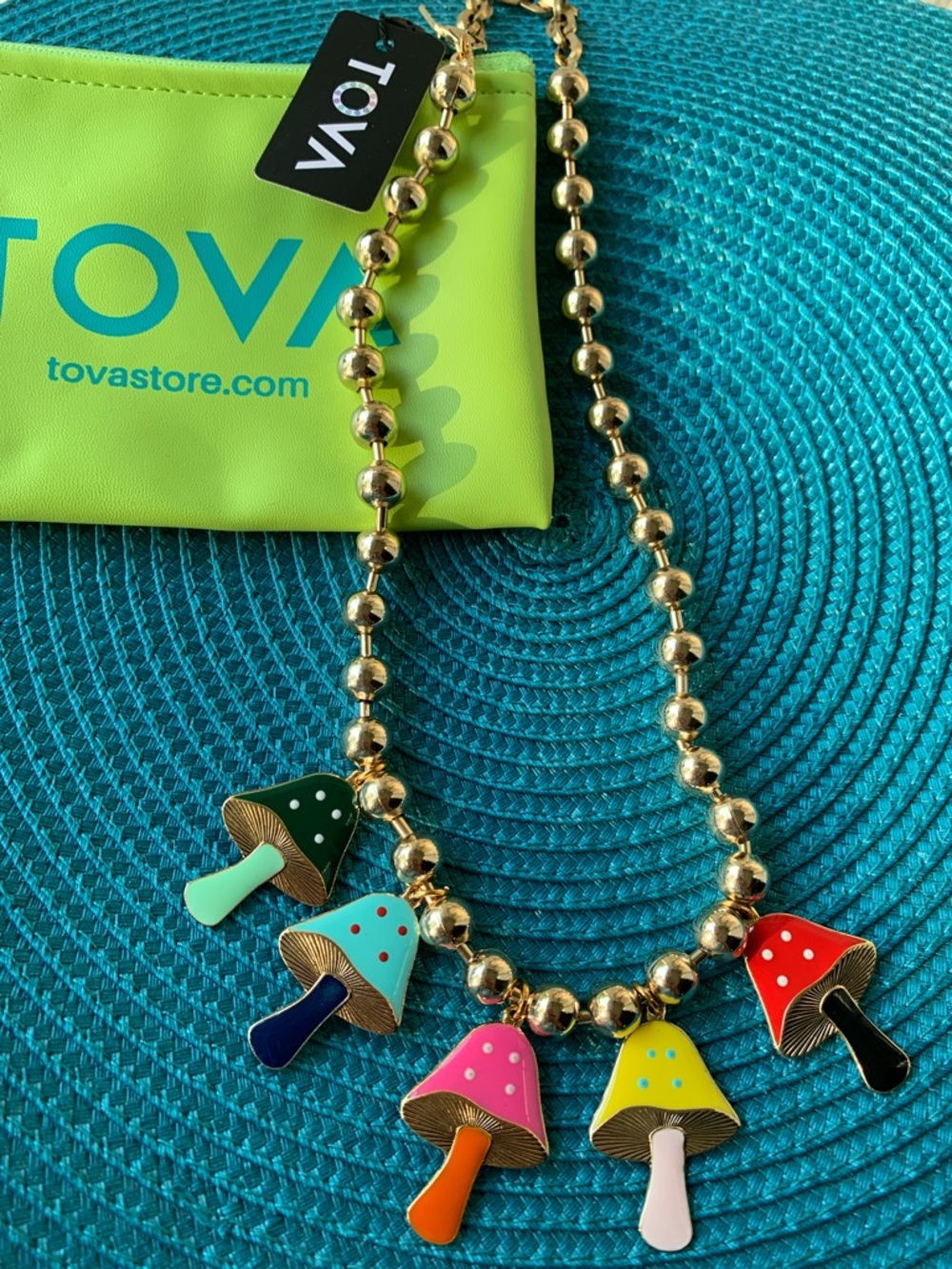 NWT TOVA GARDEN OF SHROOMS NECKLACE IN ANTIQUE GOLD - Picture 2 of 14